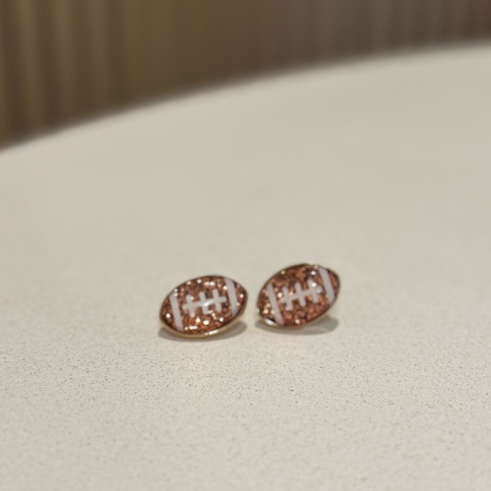 Football Sparkle Stud Earrings
